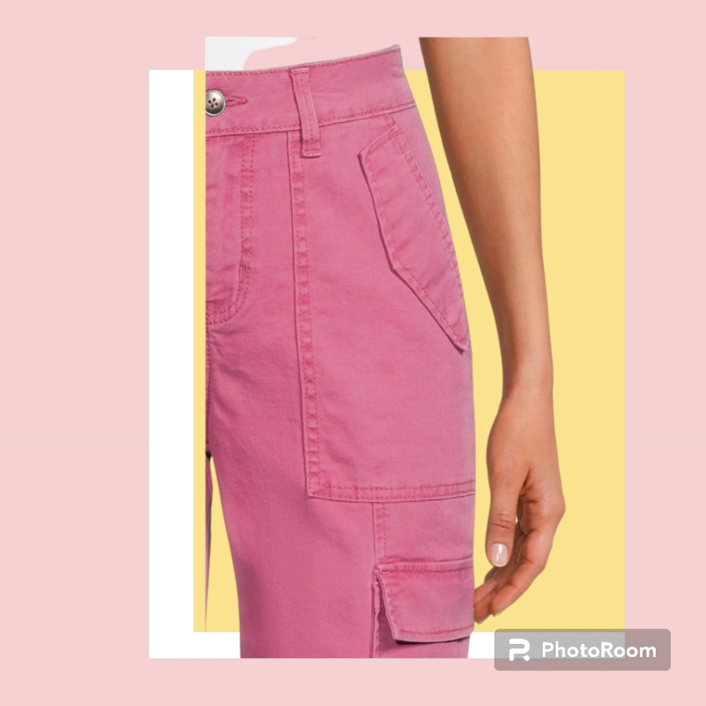 New Sz 20 Cargo Utility Denim Long Capri Pants w 2 Cargo, 2 Back Pockets - Picture 11 of 12